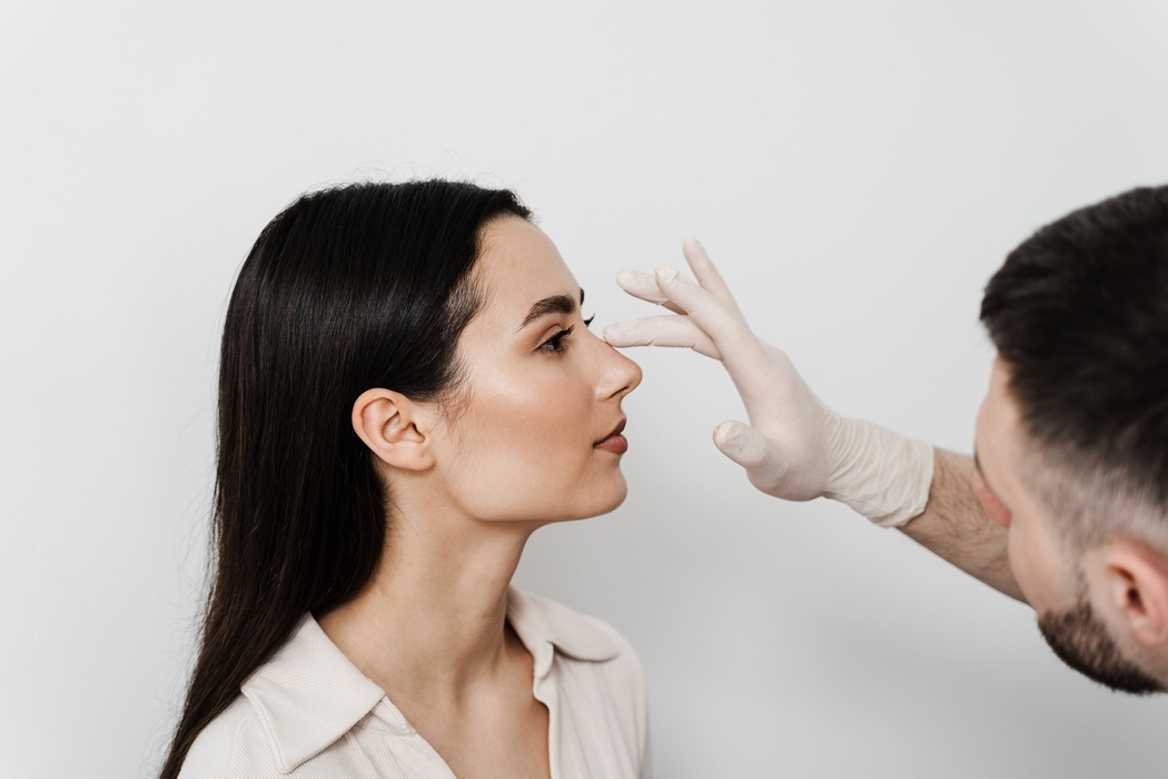 Facial profile evaluation for rhinoplasty treatment at Dr. Stanwix Plastic Surgery in Richmond Virginia